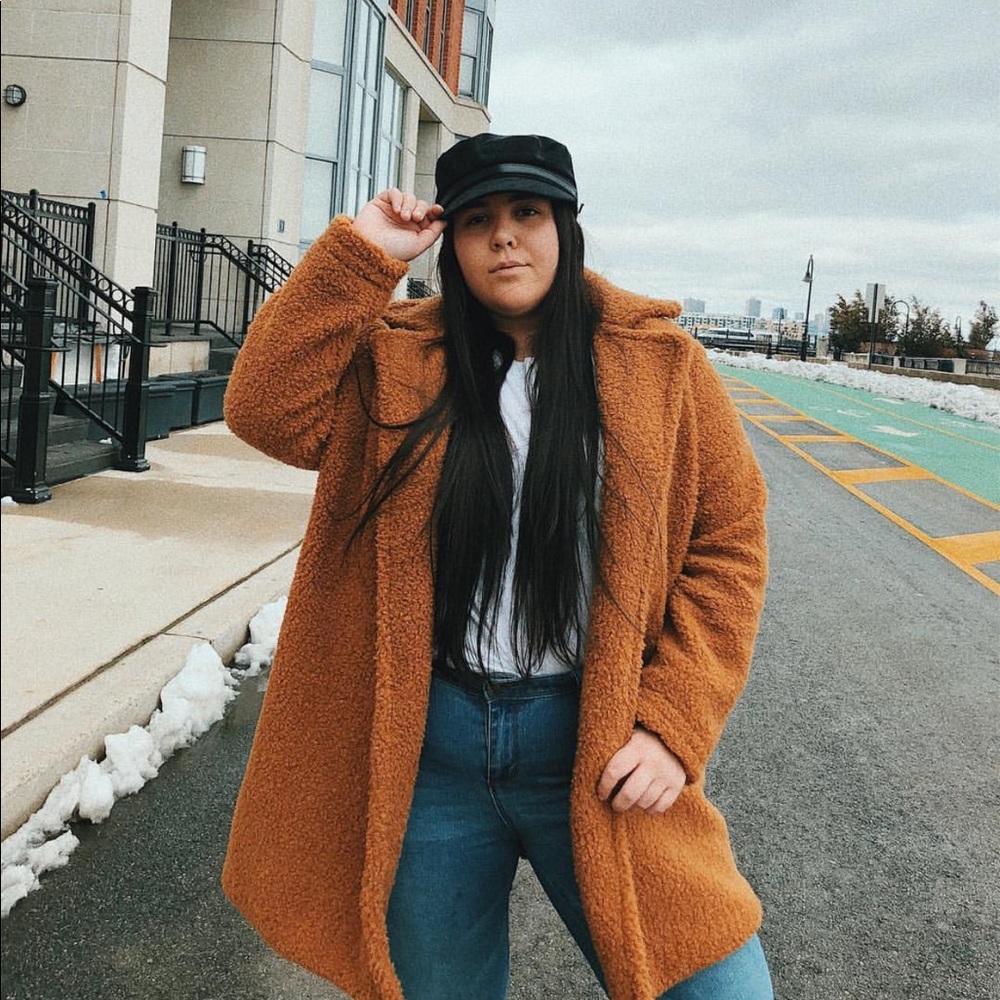 Boohoo Brown Teddy Coat